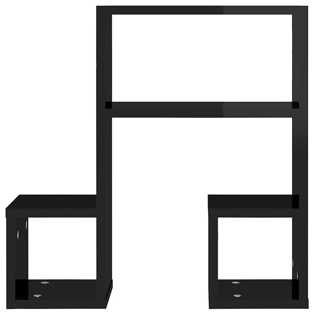 vidaXL seinariiulid 2 tk, must, 50 x 15 x 50 cm, puitlaastplaat hind ja info | Riiulid | kaup24.ee