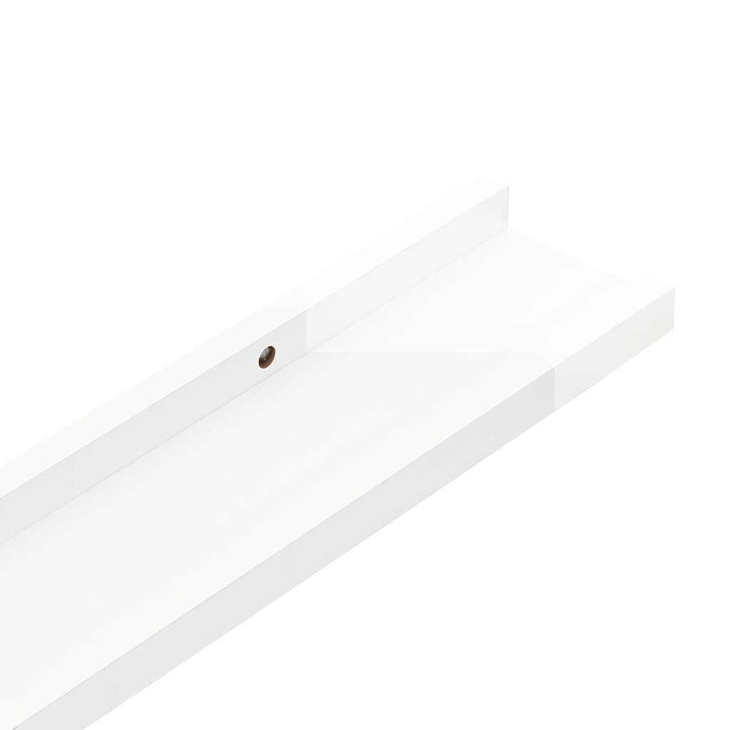 vidaXL seinariiulid, 2 tk, kõrgläikega valge, 100 x 9 x 3 cm hind ja info | Riiulid | kaup24.ee
