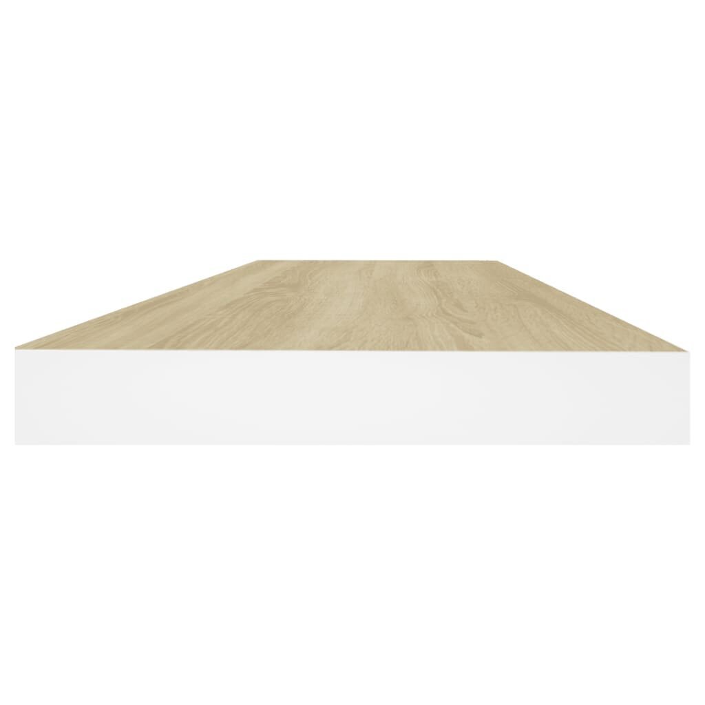 vidaXL seinariiulid, 4 tk, tamm ja valge, 60 x 23,5 x 3,8 cm MDF hind ja info | Riiulid | kaup24.ee