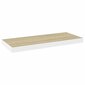 vidaXL seinariiulid, 4 tk, tamm ja valge, 60 x 23,5 x 3,8 cm MDF hind ja info | Riiulid | kaup24.ee