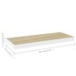 vidaXL seinariiulid, 4 tk, tamm ja valge, 60 x 23,5 x 3,8 cm MDF hind ja info | Riiulid | kaup24.ee