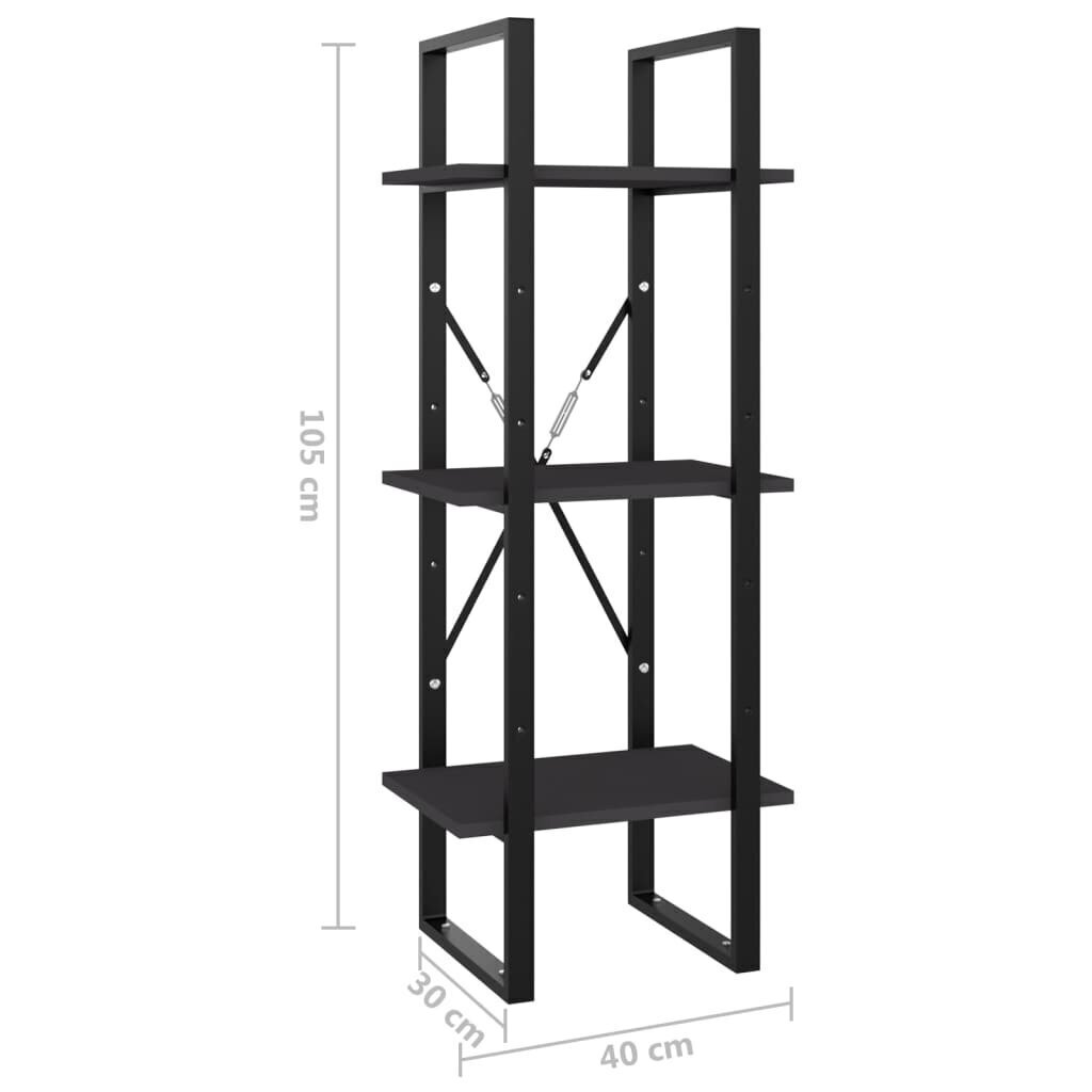 vidaXL 3-korruseline raamaturiiul, hall, 40x30x105 cm, puitlaastplaat hind ja info | Riiulid | kaup24.ee