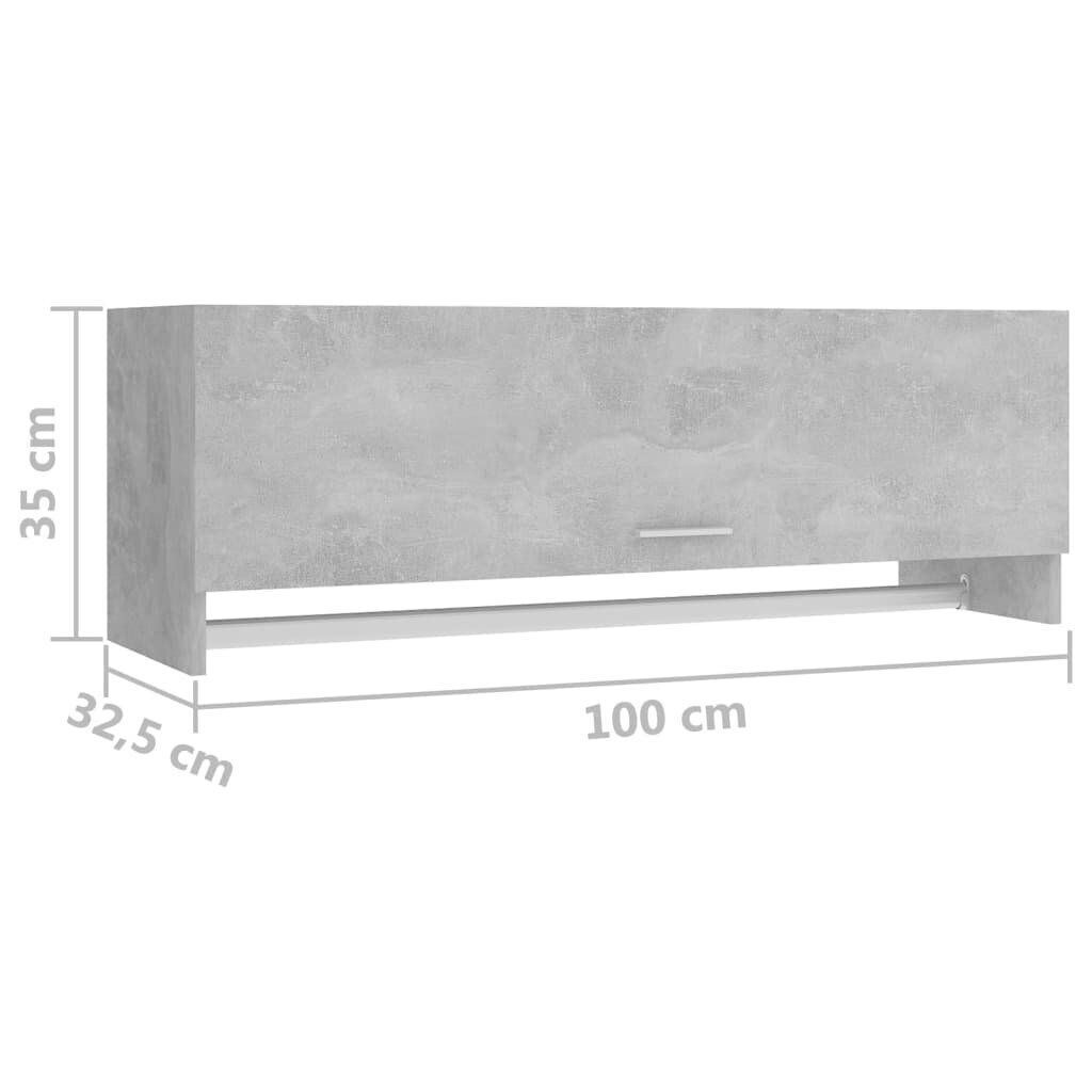 vidaXL garderoob, betoonhall, 100 x 32,5 x 35 cm, puitlaastplaat цена и информация | Kapid | kaup24.ee