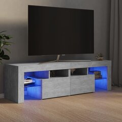 vidaXL telerialus LED-tuledega, betoonhall, 140 x 35 x 40 cm hind ja info | TV alused | kaup24.ee
