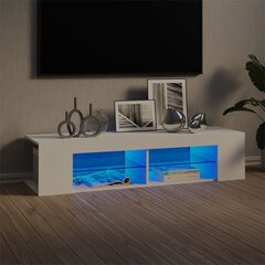 vidaXL telerialus LED-tuledega, valge, 135x39x30 cm цена и информация |  Тумбы под телевизор | kaup24.ee