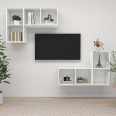 vidaXL seinale kinnitatavad telerikapid, 4 tk, valge, puitlaastplaat hind ja info | TV alused | kaup24.ee