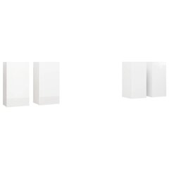 vidaXL telerikapid 4 tk, kõrgläikega valge, 30,5 x 30 x 60 cm, puitlaastplaat hind ja info | TV alused | kaup24.ee
