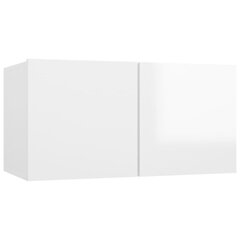 vidaXL seina telerikapp, kõrgläikega, valge 60x30x30 cm hind ja info | TV alused | kaup24.ee