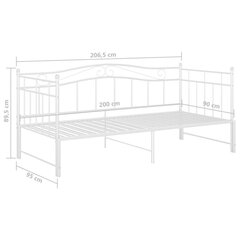 Выдвижной каркас дивана-кровати, белый, 90x200 см, металл цена и информация | Кровати | kaup24.ee