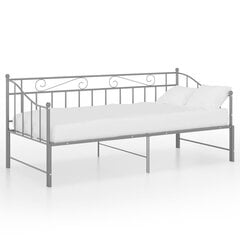 Раздвижной каркас дивана-кровати vidaXL, 90x200см, серый, металл цена и информация | Кровати | kaup24.ee