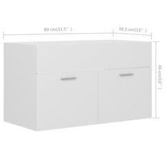 vidaXL valamukapp, valge, 80 x 38,5 x 46 cm, puitlaastplaat hind ja info | Vannitoakapid | kaup24.ee
