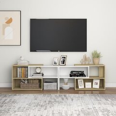 vidaXL telerikapp, valge ja Sonoma tamm, 149 x 30 x 52 cm, puitlaastplaat hind ja info | TV alused | kaup24.ee