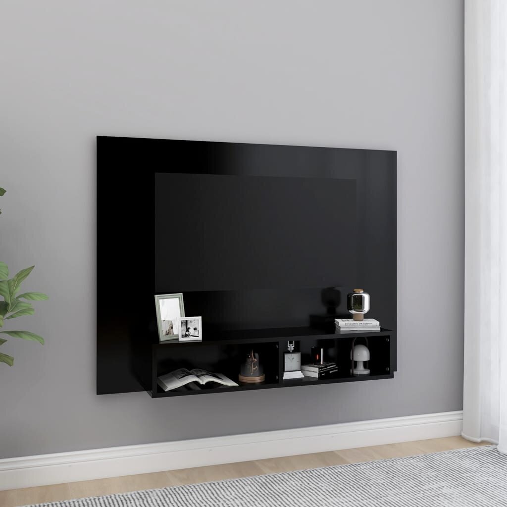 vidaXL TV-seinakapp, must, 120 x 23,5 x 90 cm, puitlaastplaat hind ja info | TV alused | kaup24.ee
