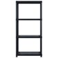 vidaXL hoiuriiul 4-korruseline, must, 183 x 30,5 x 130 cm, plast hind ja info | Riiulid tööriistadele | kaup24.ee