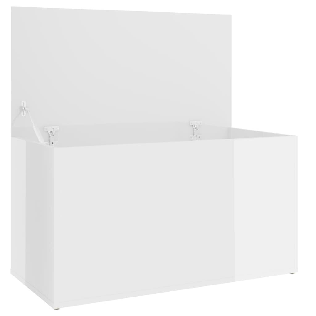 vidaXL hoiukast, kõrgläikega valge, 84x42x46 cm, puitlaastplaat hind ja info | Hoiukastid ja -korvid | kaup24.ee