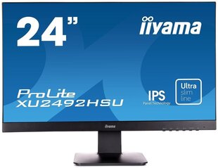 23.8 Full HD IPS monitor Iiyama Ultra slim line ProLite XU2492HSU-B1 hind ja info | Iiyama Monitorid ja monitori kinnitused | kaup24.ee
