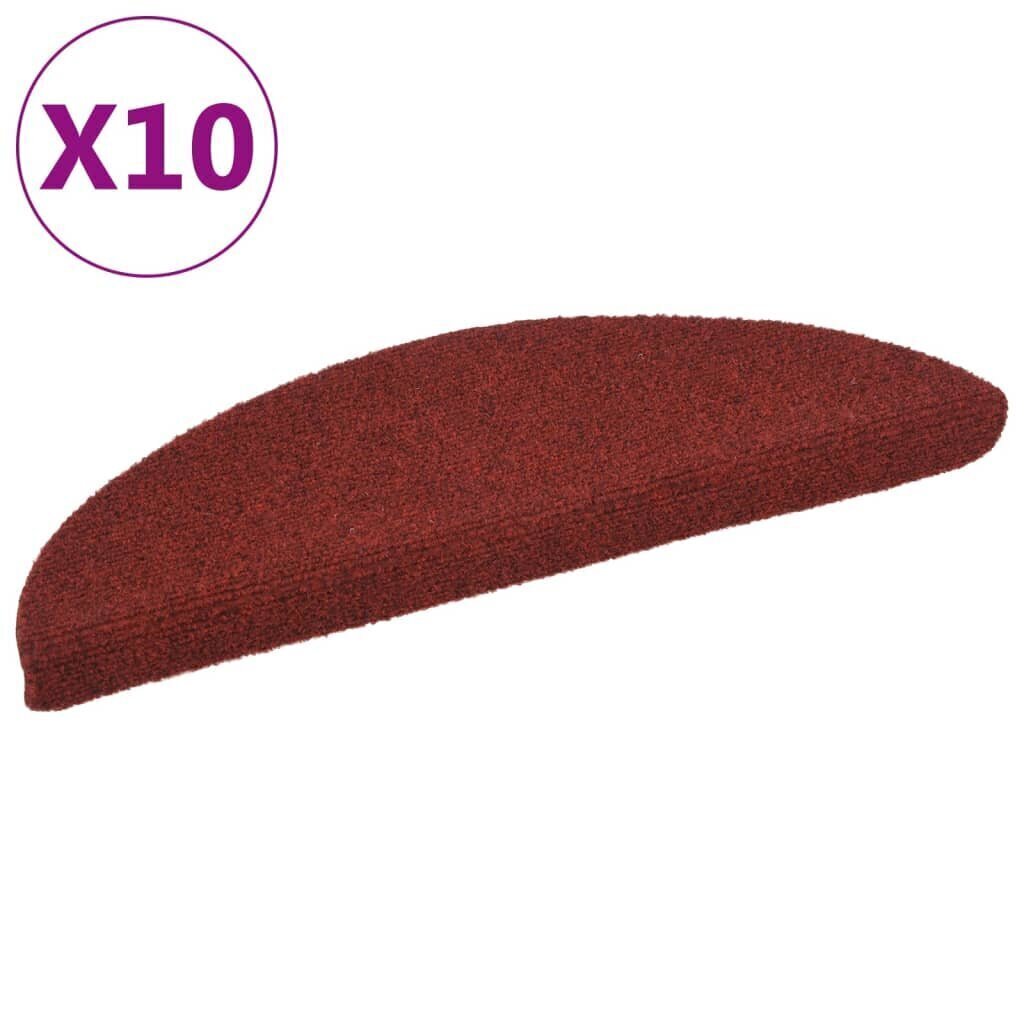 vidaXL isekleepuv trepivaip, 10 tk, punane, 56 x 17 x 3 cm, aastehnika цена и информация | Vaibad | kaup24.ee
