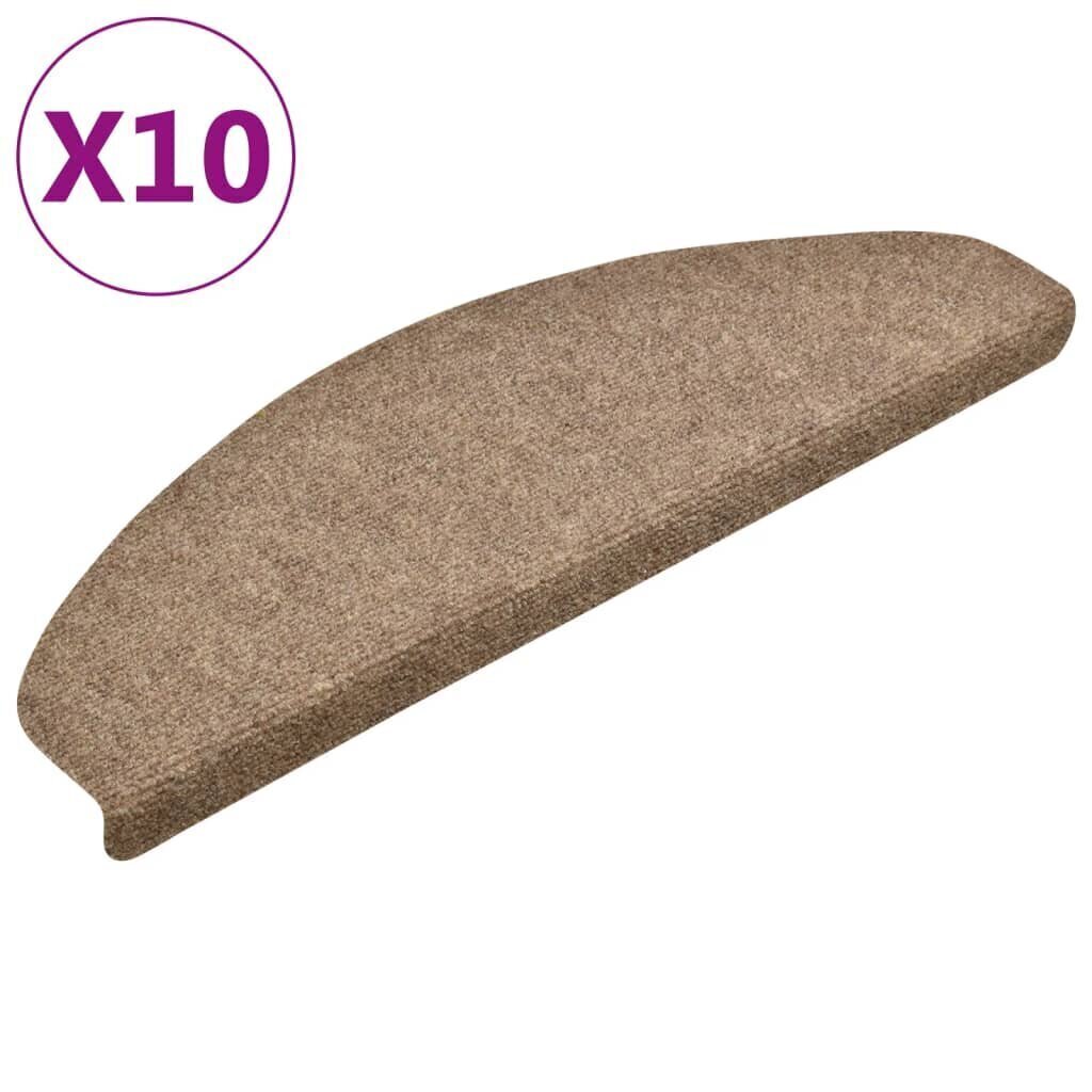 vidaXL isekleepuv trepivaip, 10 tk, kreem, 65 x 21 x 4 cm, aastehnika hind ja info | Vaibad | kaup24.ee