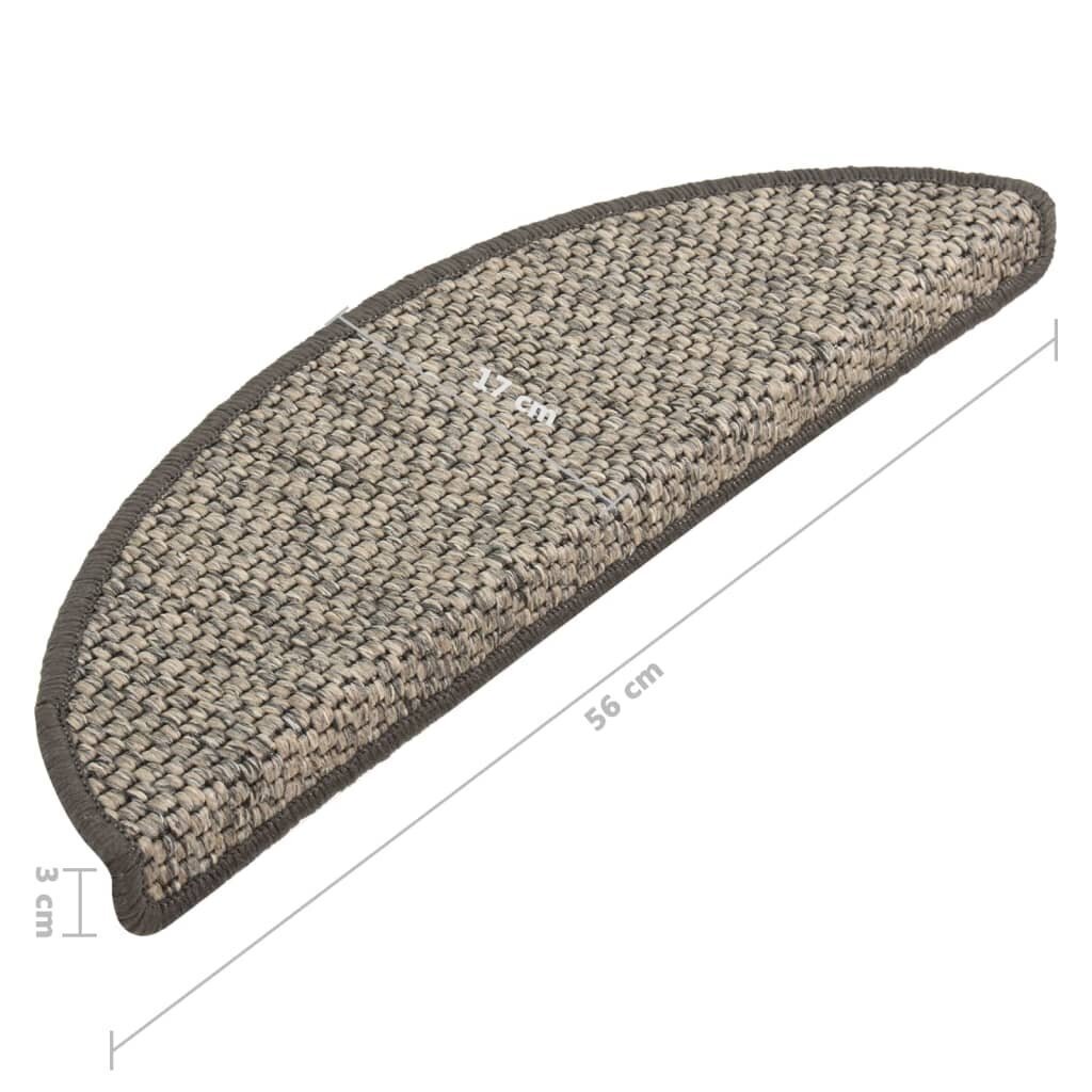 vidaXL isekleepuv trepivaip, 15 tk, 56 x 20 cm, hõbe hind ja info | Vaibad | kaup24.ee