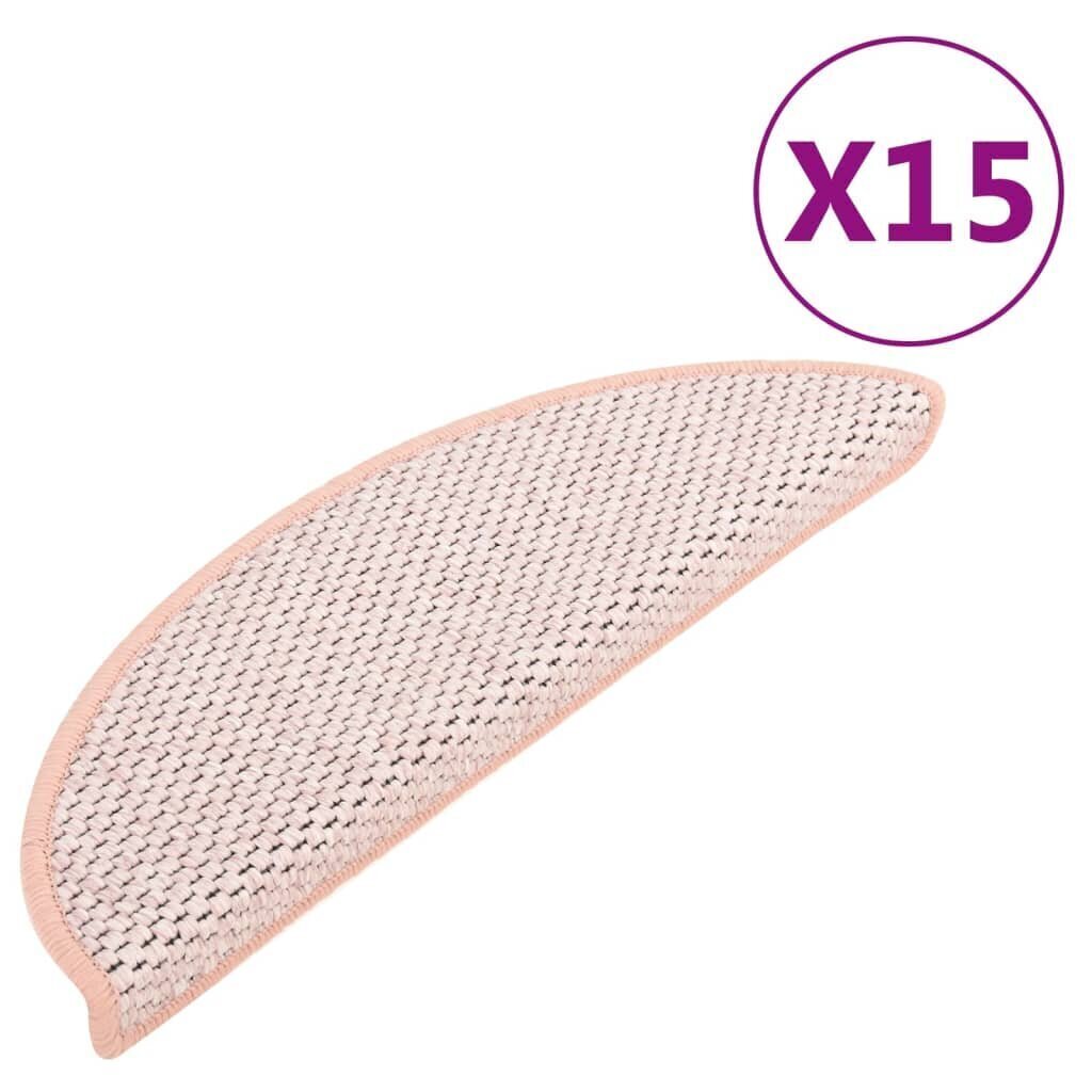 vidaXL isekleepuv trepivaip, 15 tk, 65 x 25 cm, punane hind ja info | Vaibad | kaup24.ee