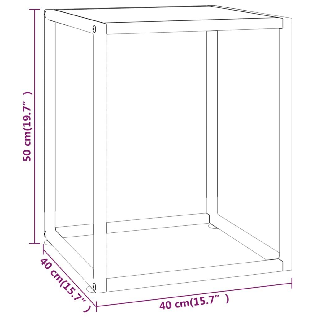 vidaXL kohvilaud, must, valge marmorklaas, 40 x 40 x 50 cm hind ja info | Diivanilauad | kaup24.ee