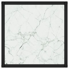 vidaXL kohvilaud, must, valge marmorklaas, 40 x 40 x 50 cm hind ja info | Diivanilauad | kaup24.ee
