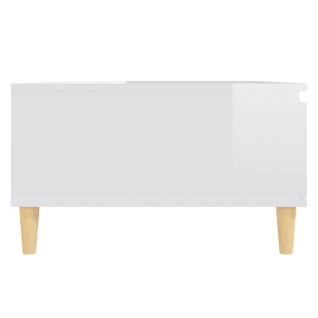 vidaXL kõrgläikega kohvilaud, valge, 90x60x35 cm puitlaastplaat цена и информация | Diivanilauad | kaup24.ee