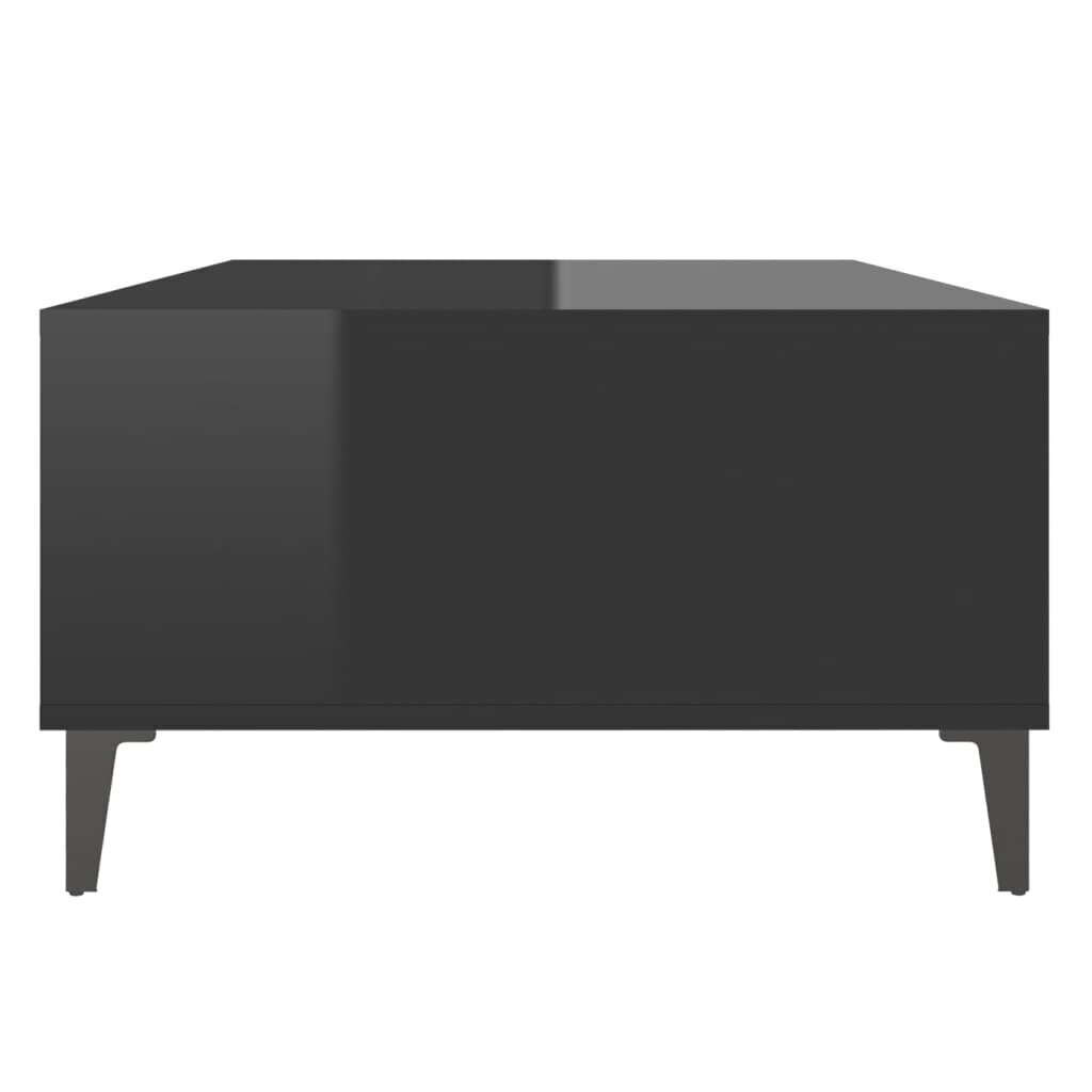 vidaXL kohvilaud, kõrgläikega, must, 103,5x60x35 cm, puitlaastplaat hind ja info | Diivanilauad | kaup24.ee