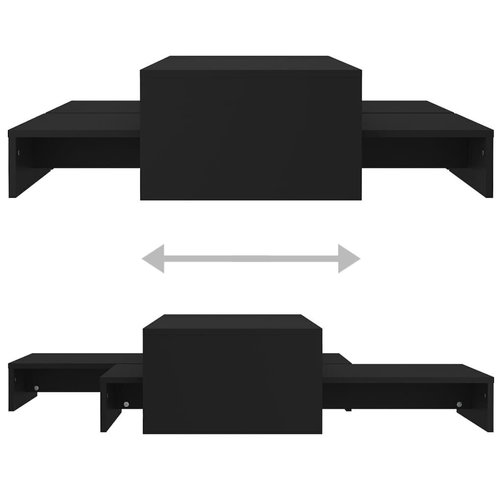 vidaXL üksteise alla käivad kohvilauad, must, 100x100x26,5 cm цена и информация | Diivanilauad | kaup24.ee