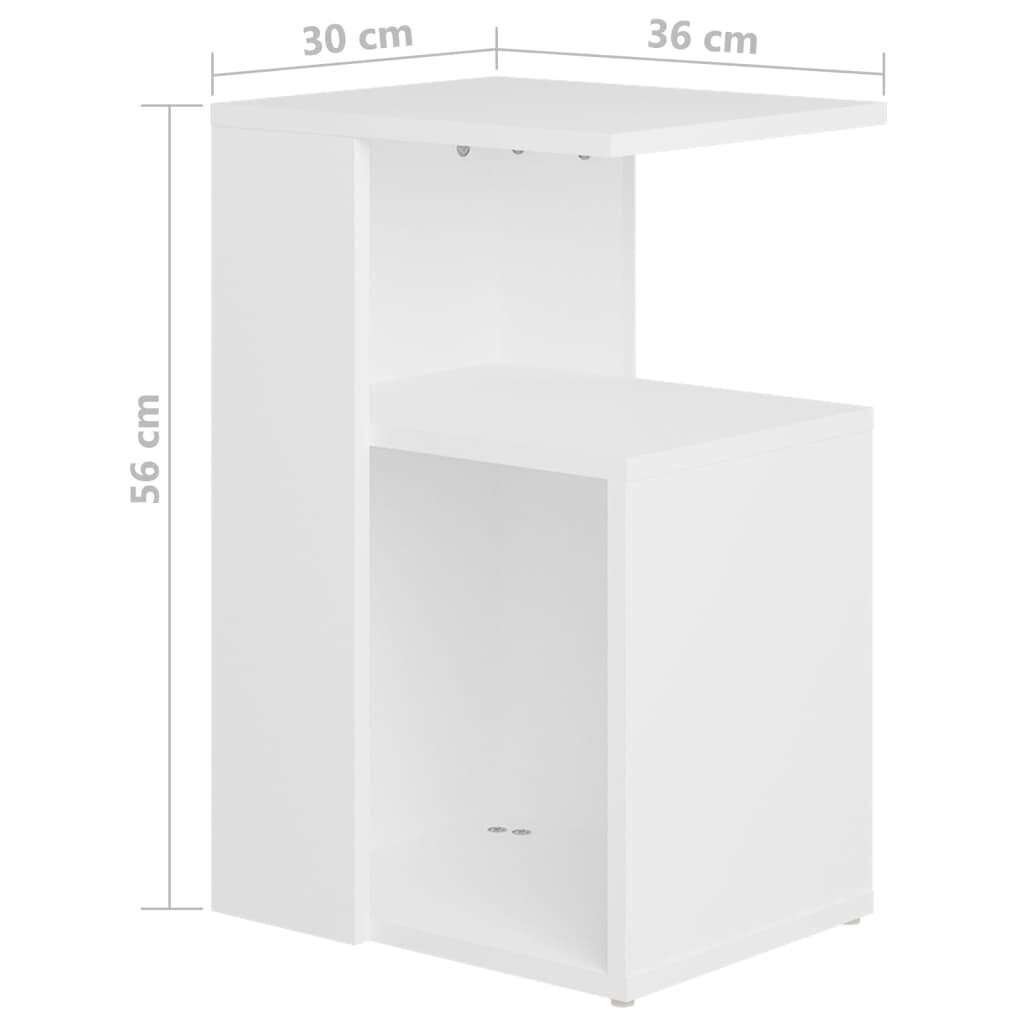Külglaud, 36x30x56 cm, valge hind ja info | Diivanilauad | kaup24.ee