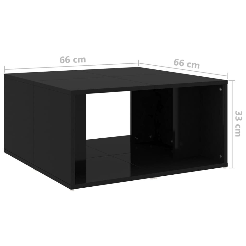 vidaXL kohvilaud 4 tk, kõrgläikega must, 33x33x33 cm, puitlaastplaat цена и информация | Diivanilauad | kaup24.ee