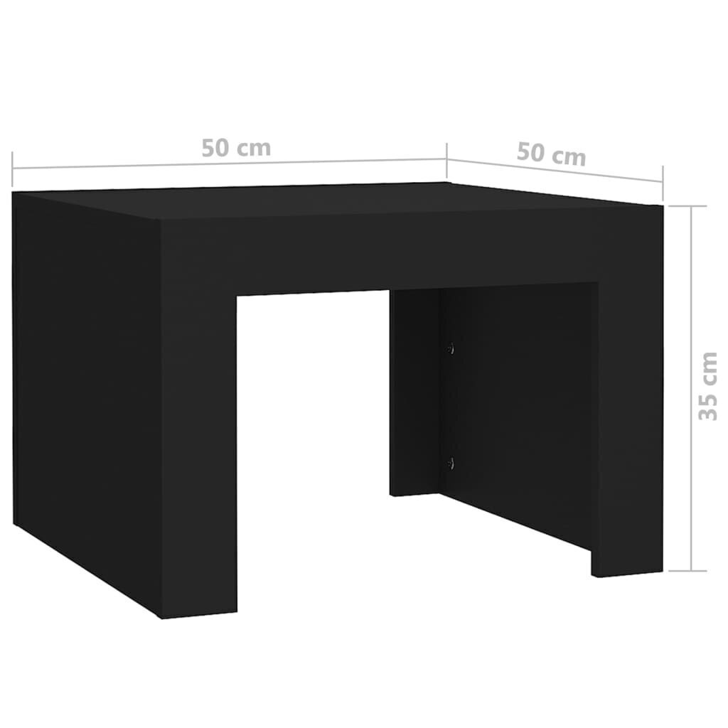 vidaXL kohvilaud, must, 50x50x35 cm, puitlaastplaat hind ja info | Diivanilauad | kaup24.ee