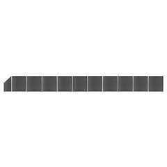 vidaXL aiapaneelide komplekt, WPC, 1830 x (105-186) cm, must цена и информация | Заборы и принадлежности к ним | kaup24.ee