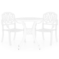 Комплект садовой мебели для бистро, 3 части, алюминий, белый цена и информация | Комплекты уличной мебели | kaup24.ee