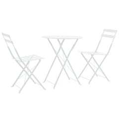 Комплект мебели для бистро, 3 предмета, белый цена и информация | Комплекты уличной мебели | kaup24.ee