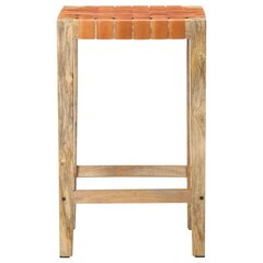 vidaXL baaripukid 2 tk, pruun, ehtne nahk 75 cm hind ja info | Söögilaua toolid, köögitoolid | kaup24.ee