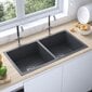 vidaXL käsitsi valmistatud köögivalamu, must, roostevaba teras hind ja info | Köögivalamud | kaup24.ee