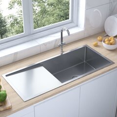 vidaXL käsitsi valmistatud köögivalamu, roostevabast terasest hind ja info | Köögivalamud | kaup24.ee