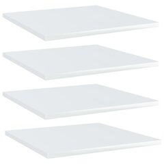 vidaXL riiuliplaadid 4 tk, valge, 40x40x1,5 cm, puitlaastplaat hind ja info | Riiulid | kaup24.ee
