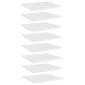 vidaXL riiuliplaadid 8 tk, valge, 40x40x1,5 cm, puitlaastplaat hind ja info | Riiulid | kaup24.ee