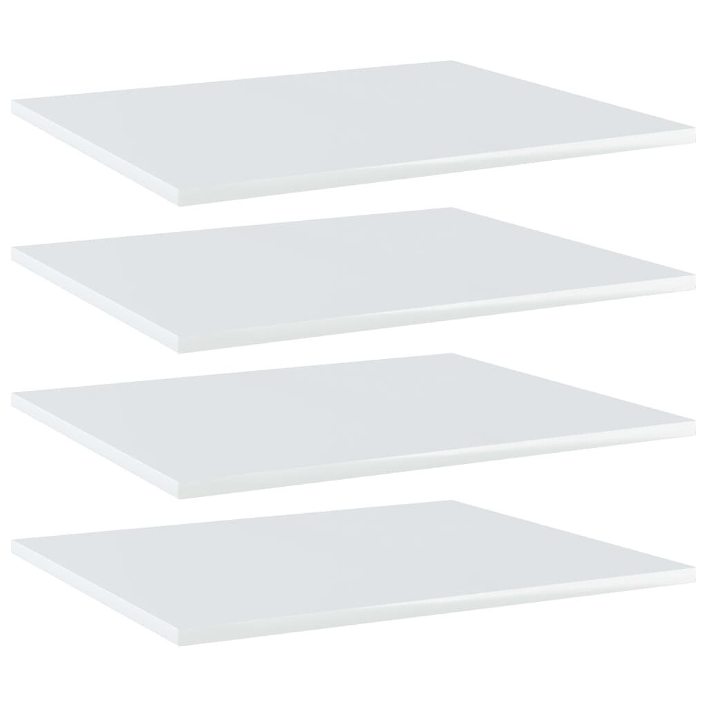 vidaXL riiuliplaadid 4 tk, valge, 60x50x1,5 cm, puitlaastplaat hind ja info | Riiulid | kaup24.ee