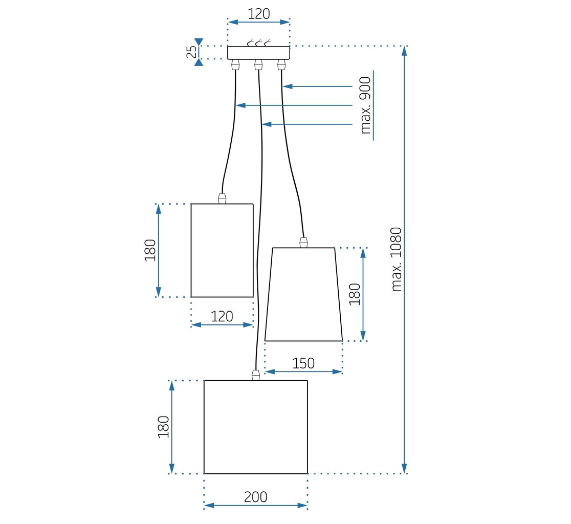 Rippvalgusti Tina 3 hind ja info | Rippvalgustid | kaup24.ee