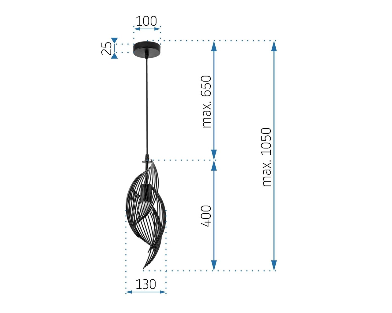 Rippvalgusti Wind, Black hind ja info | Rippvalgustid | kaup24.ee