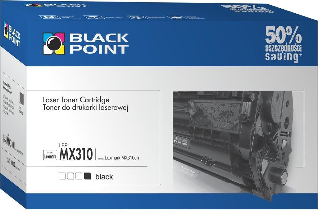 Toner Black Point LBPLMX310S | black | 2 500 pp | Lexmark MX310 / MX410 / MX510 цена и информация | Laserprinteri toonerid | kaup24.ee