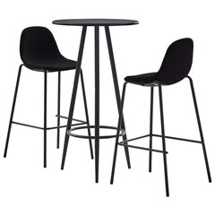 vidaXL 3-osaline baarikomplekt, kangas, must цена и информация | Комплекты мебели для столовой | kaup24.ee