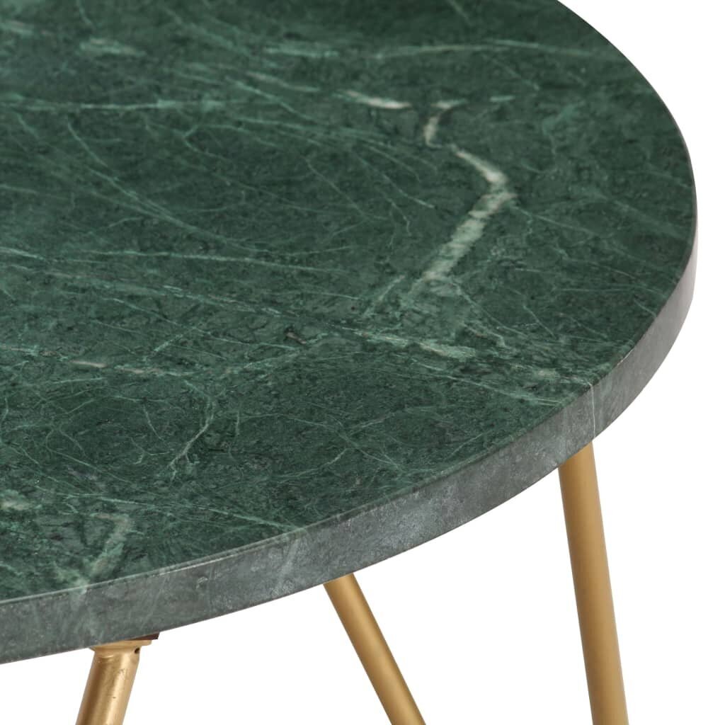 vidaXL kohvilaud, roheline 65x65x42 cm, ehtne kivi marmori tekstuuriga hind ja info | Diivanilauad | kaup24.ee