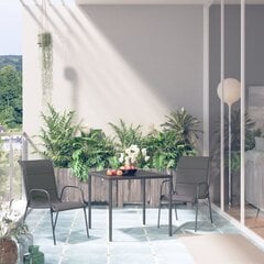 vidaXL 3-osaline aiamööblikomplekt, teras, must цена и информация | Комплекты уличной мебели | kaup24.ee