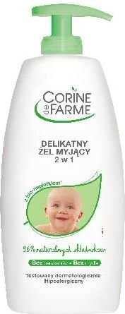 Dušigeel kehale ja juustele Corine de Farme Bebe 2in1 500 ml hind ja info | Laste ja ema kosmeetika | kaup24.ee