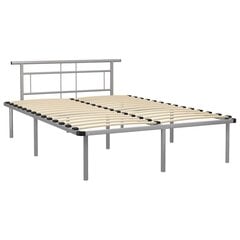 vidaXL voodiraam, hall, metall, 140 x 200 cm hind ja info | Voodid | kaup24.ee