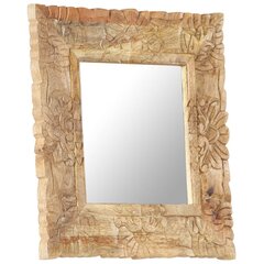 vidaXL, peegel, 50 x 50 cm, mangopuit hind ja info | Peeglid | kaup24.ee